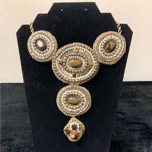 Chico’s Women’s Brown Bib Statement Necklace